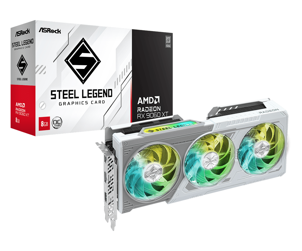 Radeon RX 9060 XT Steel Legend 8GB OC Product Photo